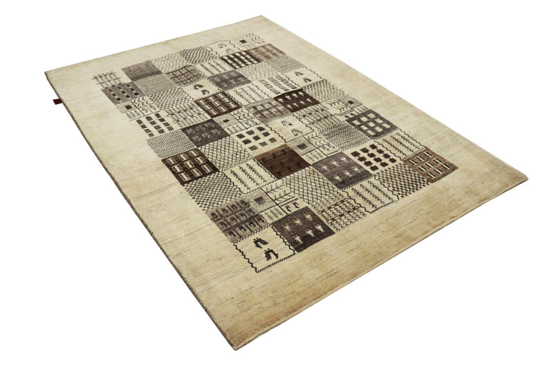 Gabbeh Teppich - Loribaft Indus - 152 x 206 cm - dunkelbeige