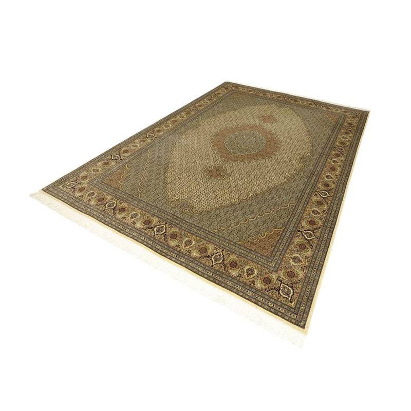 Täbriz - 50 Raj Teppich 200x302cm - Perserteppich - dunkelbeige