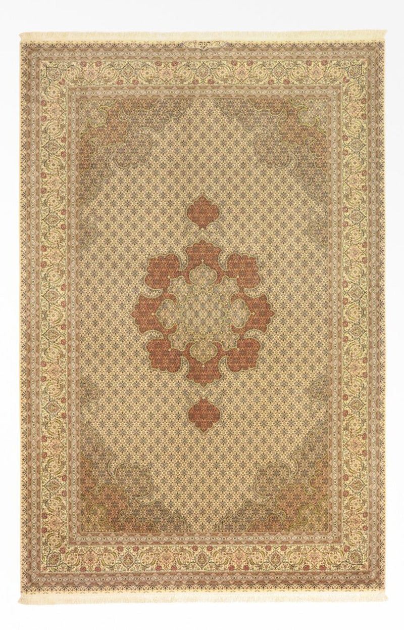 Täbriz Teppich 201x300cm - Perserteppich - hellbeige
