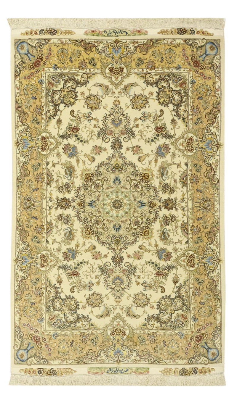Täbriz - 50 Raj Teppich 99x160cm - Perserteppich - beige