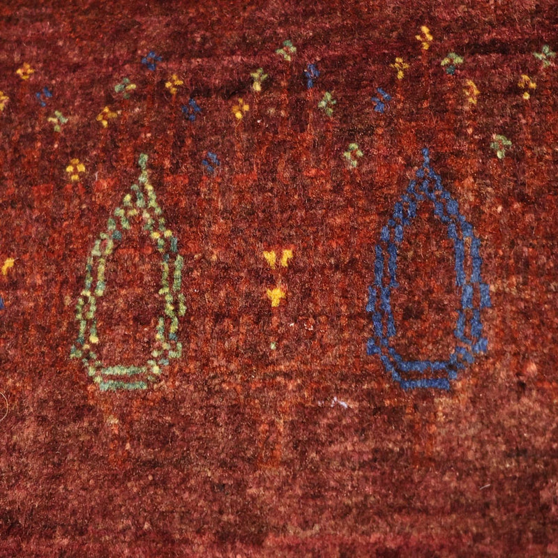 Kaschkuli Teppich 80x155cm - Perserteppich - dunkelrot