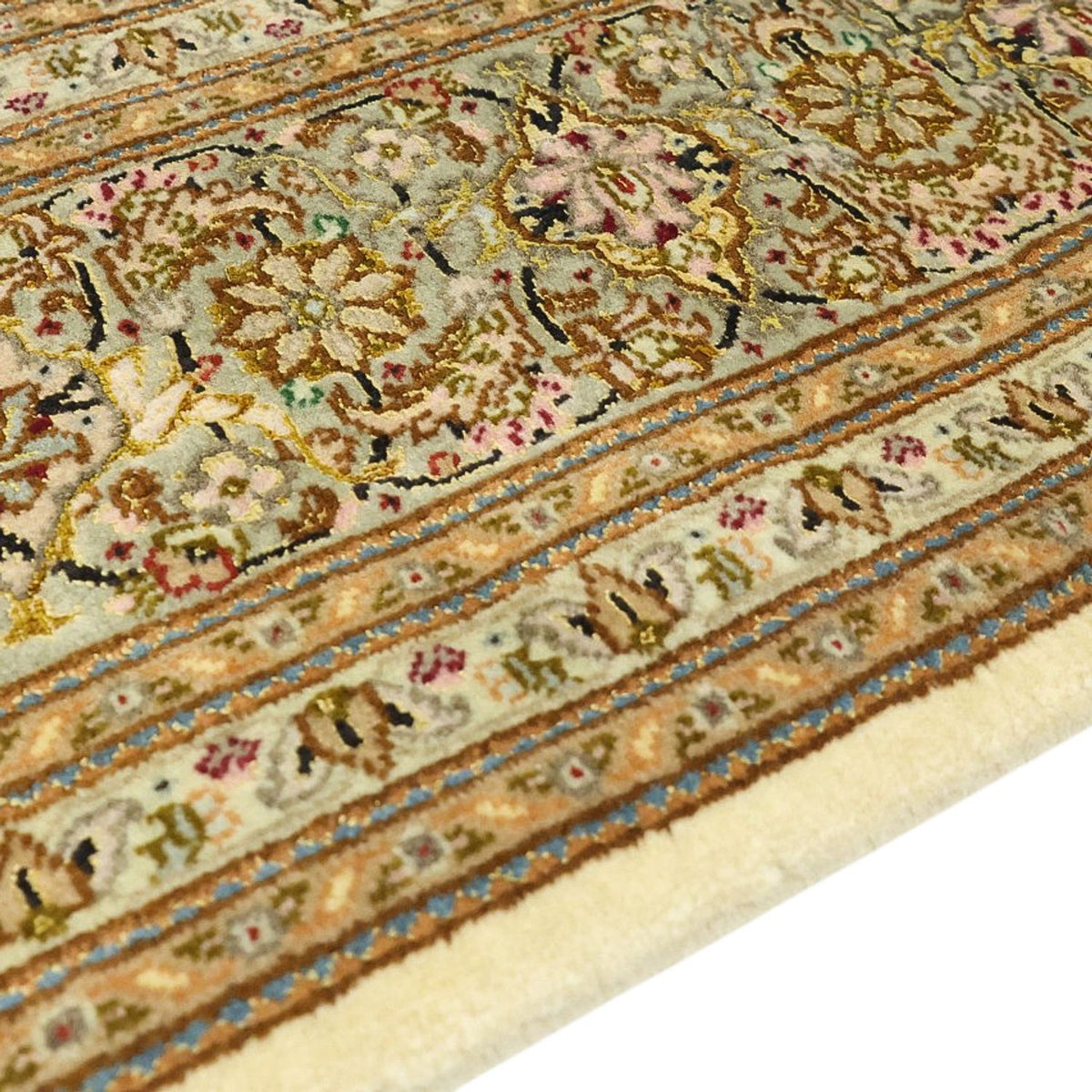 Täbriz - 50 Raj Teppich 149x208cm - Perserteppich - dunkelbeige