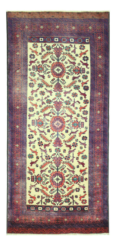 Belutsch Teppich 97x212cm - Orientteppich - hellgrün