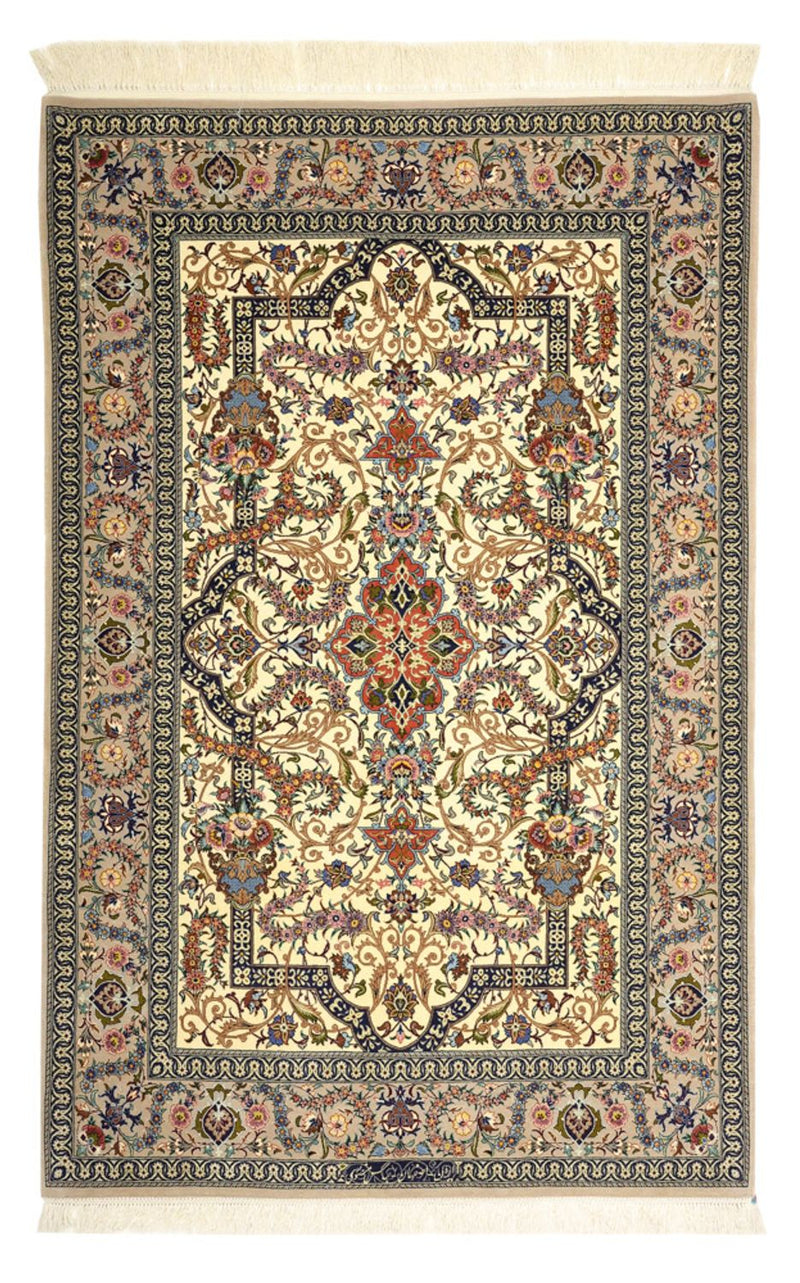 Isfahan Teppich 111x171cm - Perserteppich - dunkelbeige