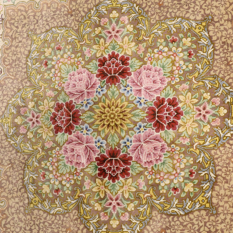 Ghom Teppich 101x165cm - Perserteppich - hellbeige