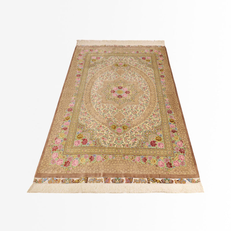 Ghom Teppich 101x165cm - Perserteppich - hellbeige