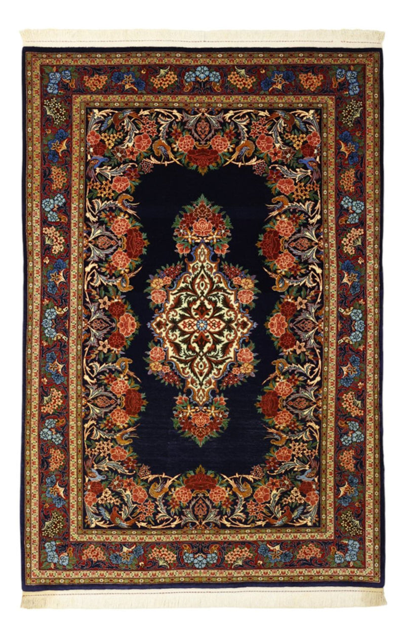 Sarough Teppich 105x159cm - Perserteppich - dunkelblau