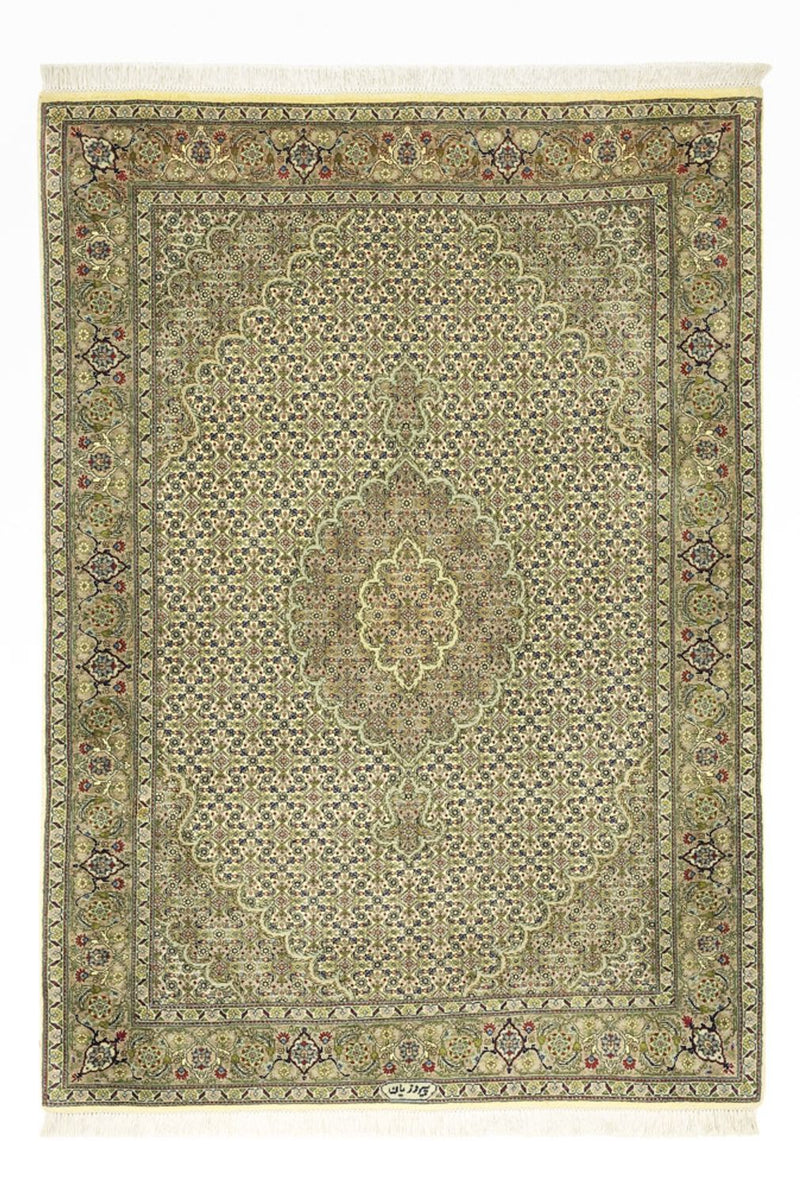 Täbriz - 50 Raj Teppich 105x148cm - Perserteppich - sand
