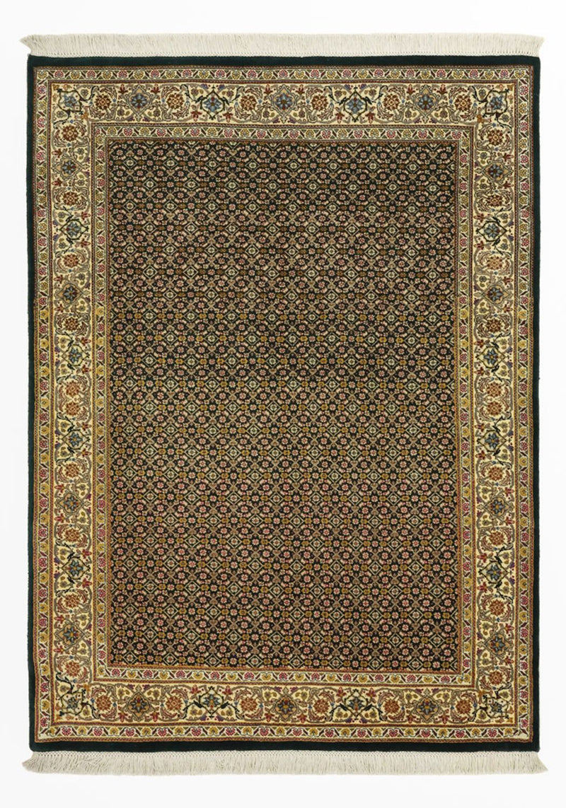 Täbriz - 50 Raj Teppich 106x144cm - Perserteppich - olivgrün