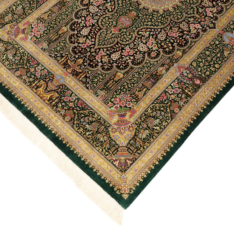Ghom Teppich 99x156cm - Perserteppich - dunkelbeige