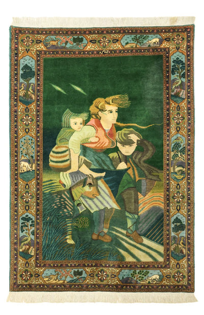 Täbriz - 50 Raj Teppich 103x153cm - Perserteppich - mehrfarbig
