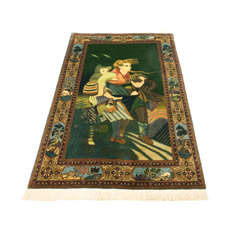 Täbriz - 50 Raj Teppich 103x153cm - Perserteppich - mehrfarbig