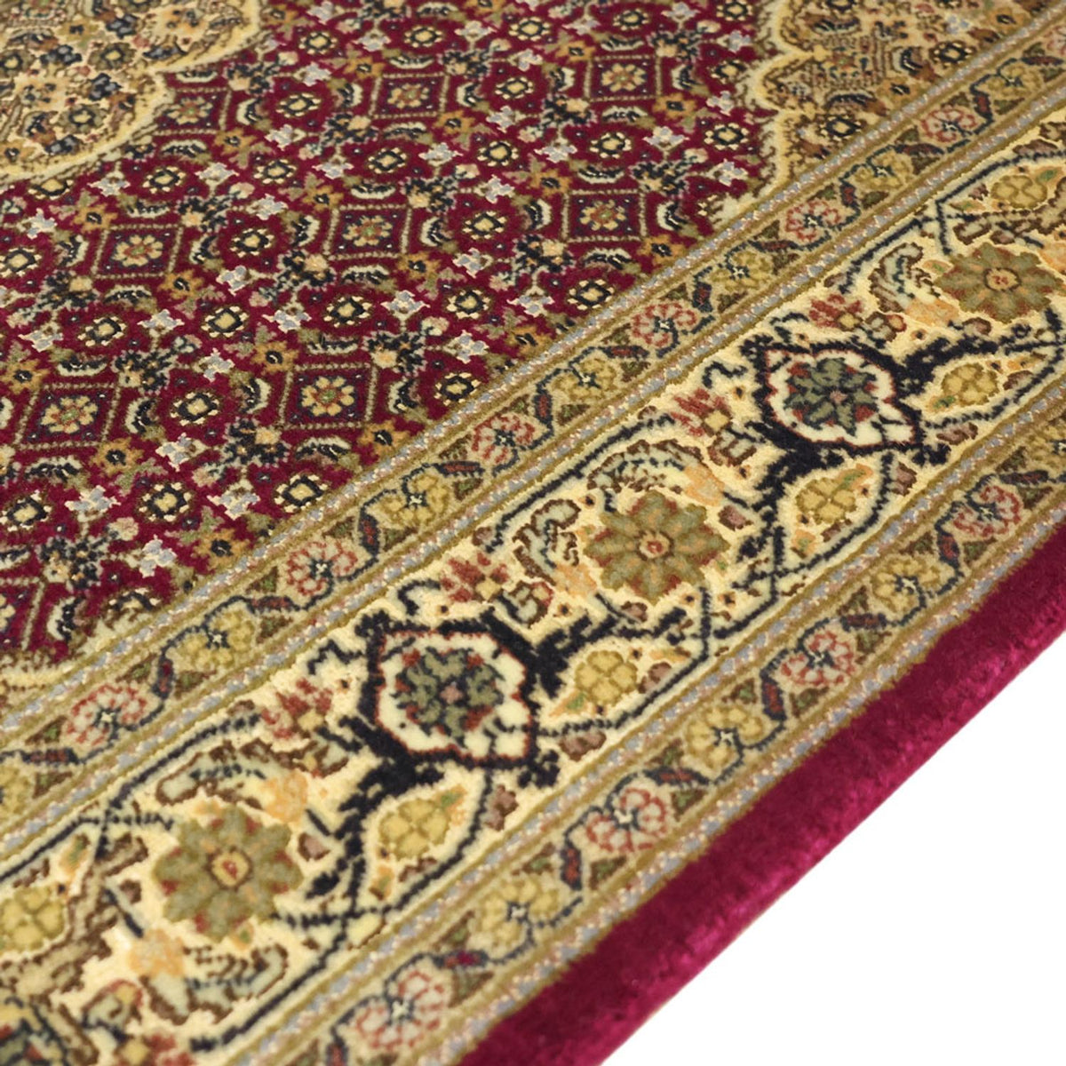 Täbriz - 50 Raj Teppich 99x149cm - Perserteppich - rot