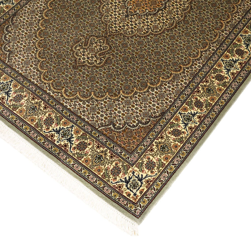 Täbriz - 50 Raj Teppich 100x149cm - Perserteppich - olivgrün