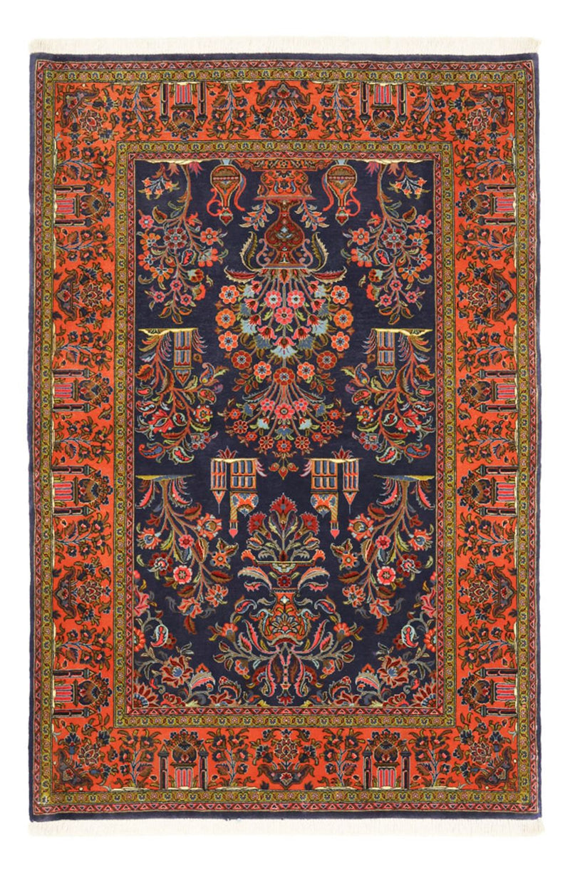 Sarough Teppich 110x161cm - Perserteppich - dunkelblau