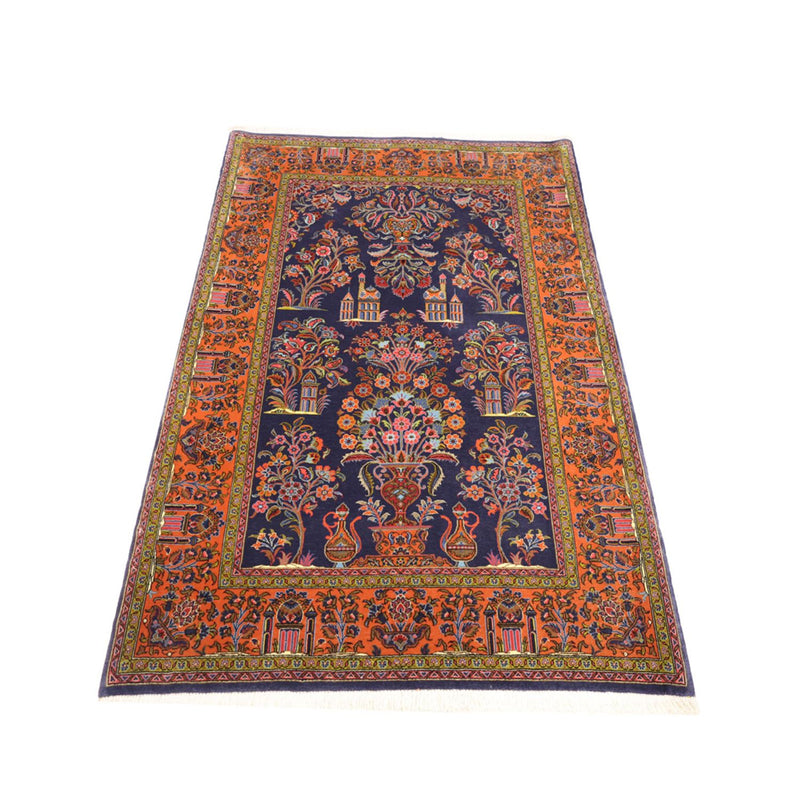 Sarough Teppich 110x161cm - Perserteppich - dunkelblau