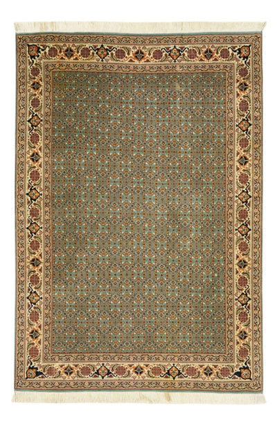 Täbriz - 50 Raj Teppich 101x145cm - Perserteppich - olivgrün