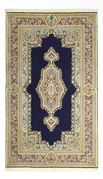 Kerman Teppich 89x148cm - Perserteppich - dunkelblau
