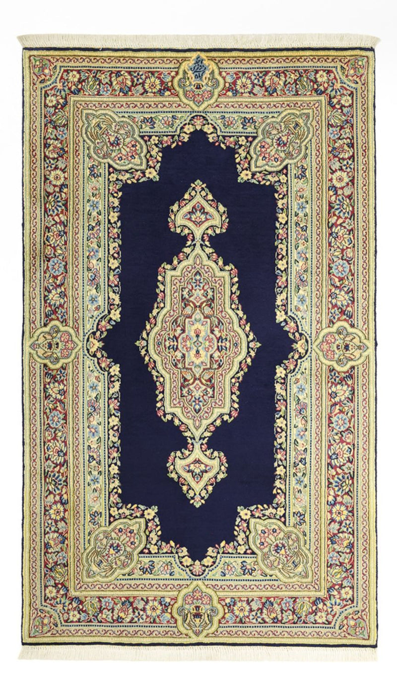 Kerman Teppich 89x148cm - Perserteppich - dunkelblau