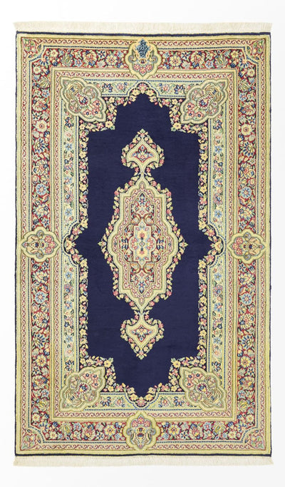Kerman Teppich 90x147cm - Perserteppich - dunkelblau