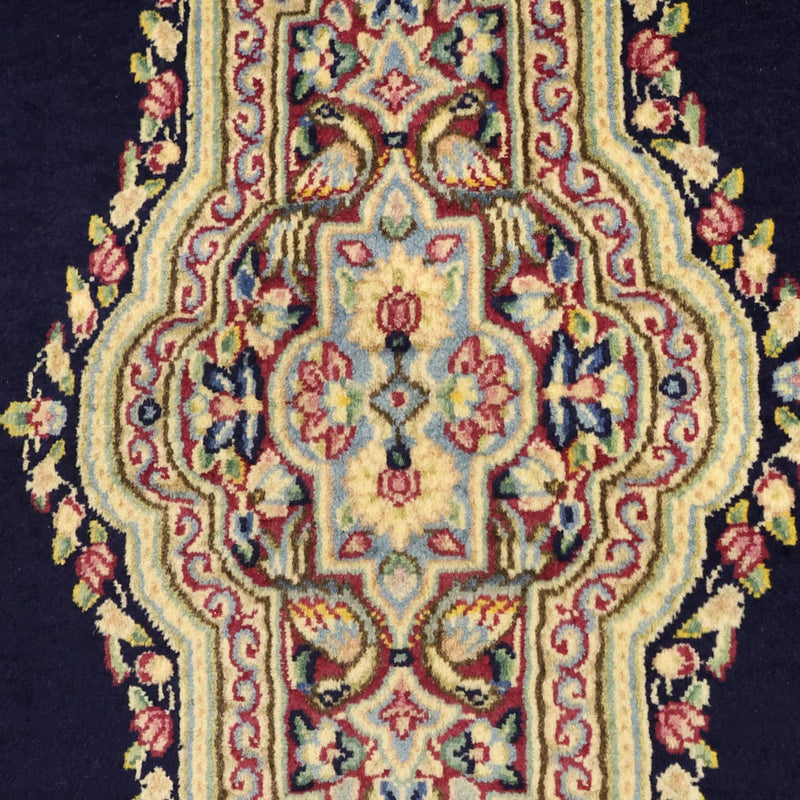 Kerman Teppich 90x147cm - Perserteppich - dunkelblau