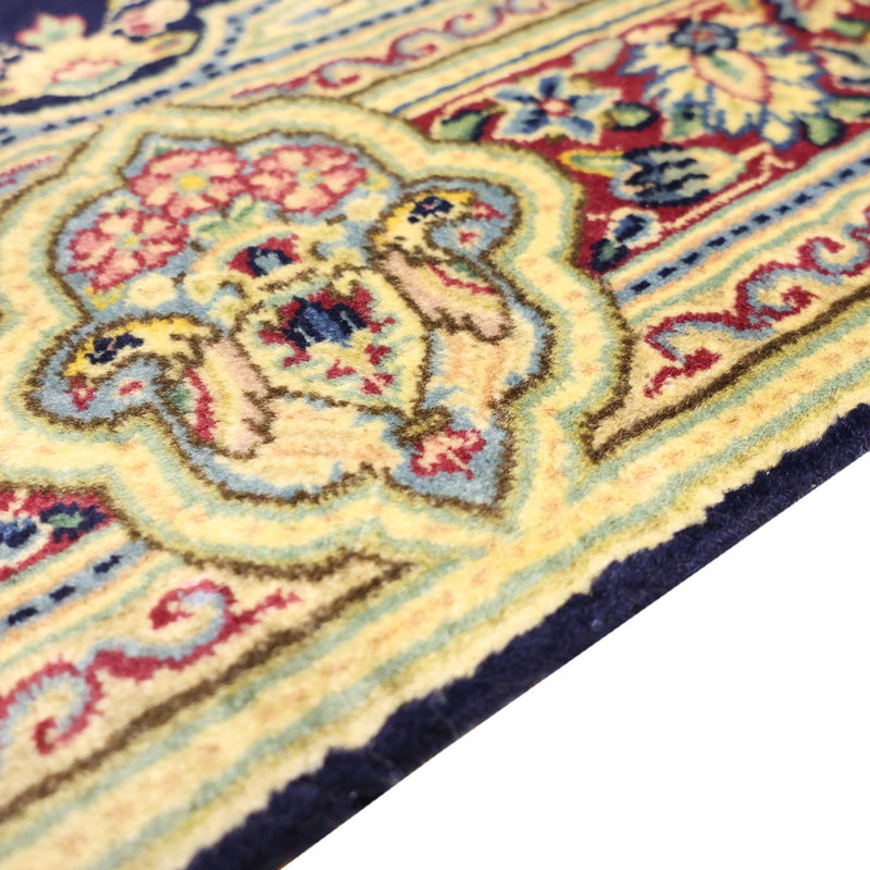 Kerman Teppich 90x147cm - Perserteppich - dunkelblau