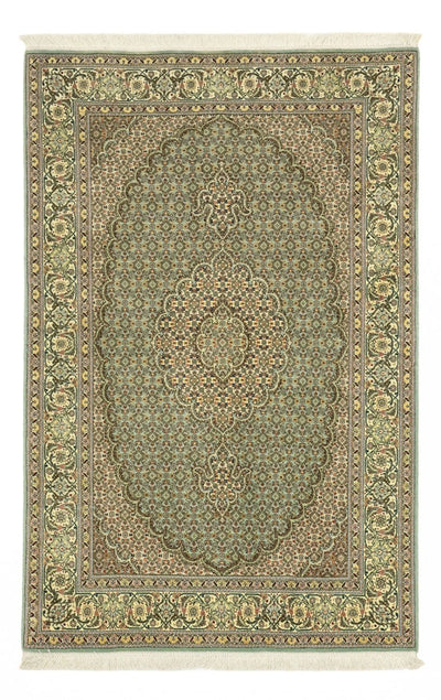 Täbriz - 50 Raj Teppich 101x153cm - Perserteppich - olivgrün
