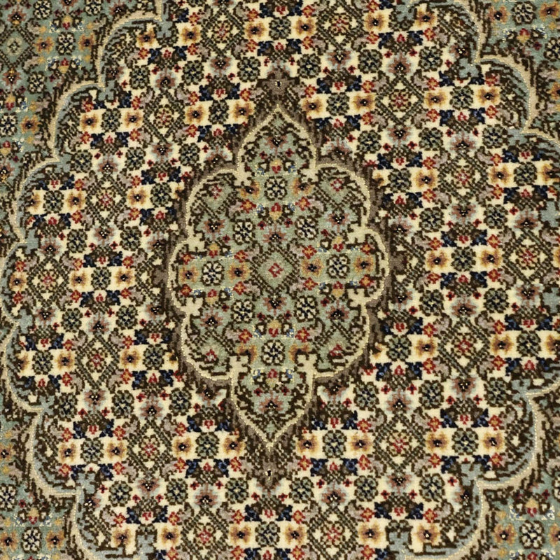 Täbriz - 50 Raj Teppich 101x153cm - Perserteppich - olivgrün