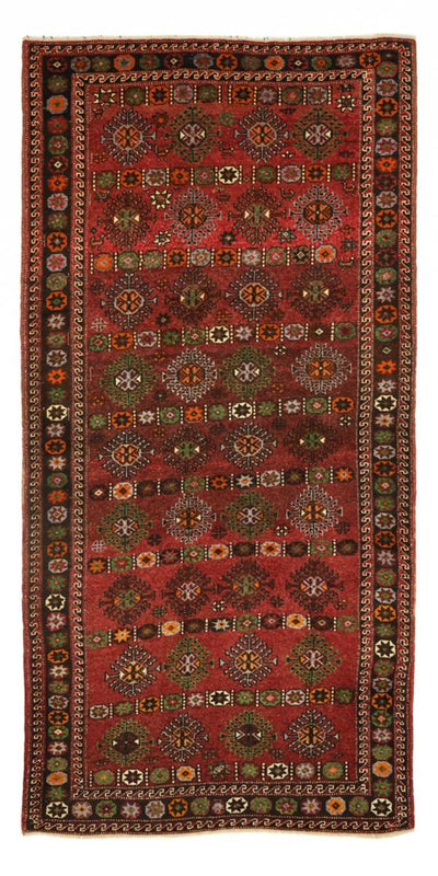 Qaraja Teppich 150x300cm - Perserteppich - dunkelrot
