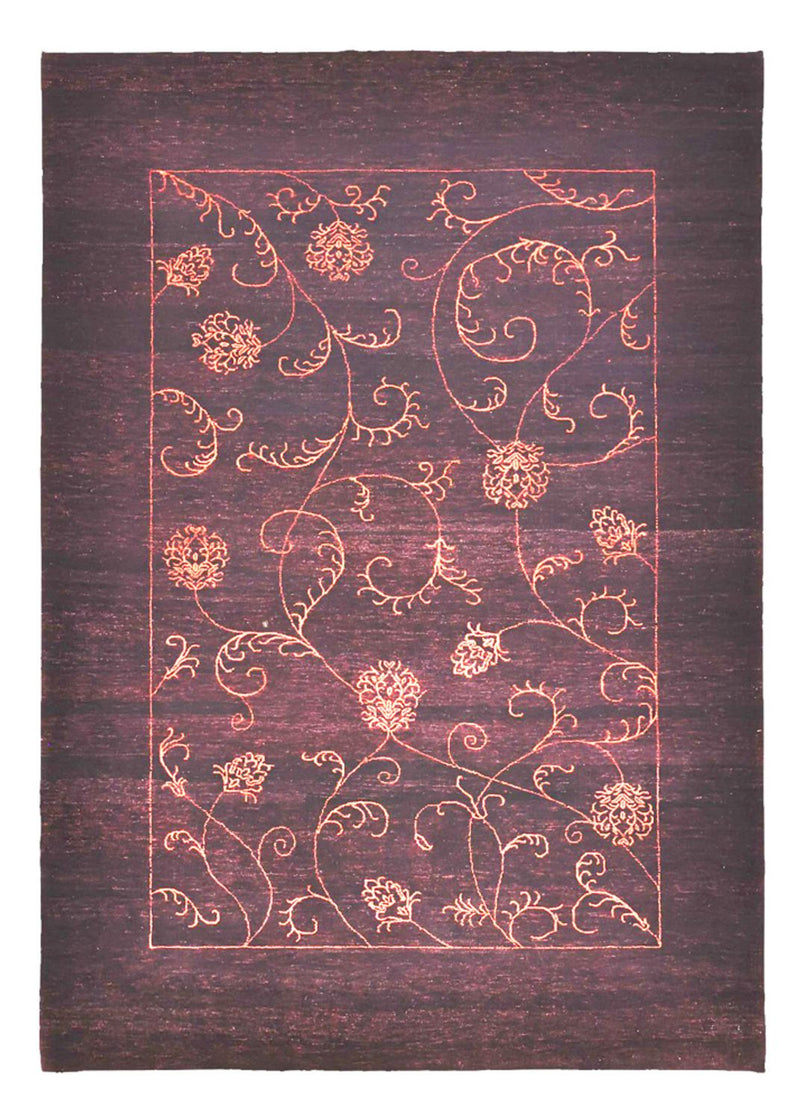Indo Loribaft Teppich 173x240cm - Wollteppich - dunkelblau