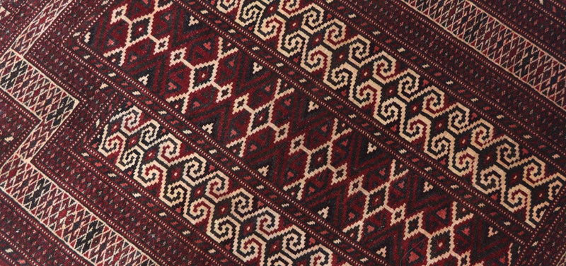 Afghan Teppich - Buchara 90 x 120 cm - dunkelrot