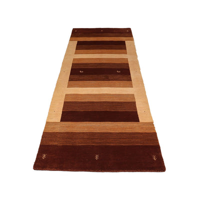 Gabbeh Teppich Softy 82x301cm - Wollteppich - braun