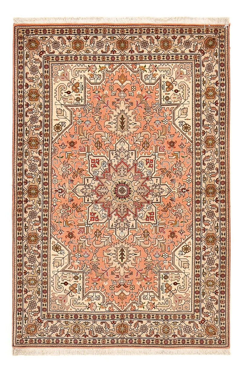 Täbriz - 50 Raj Teppich 106x159cm - Perserteppich - hellrot