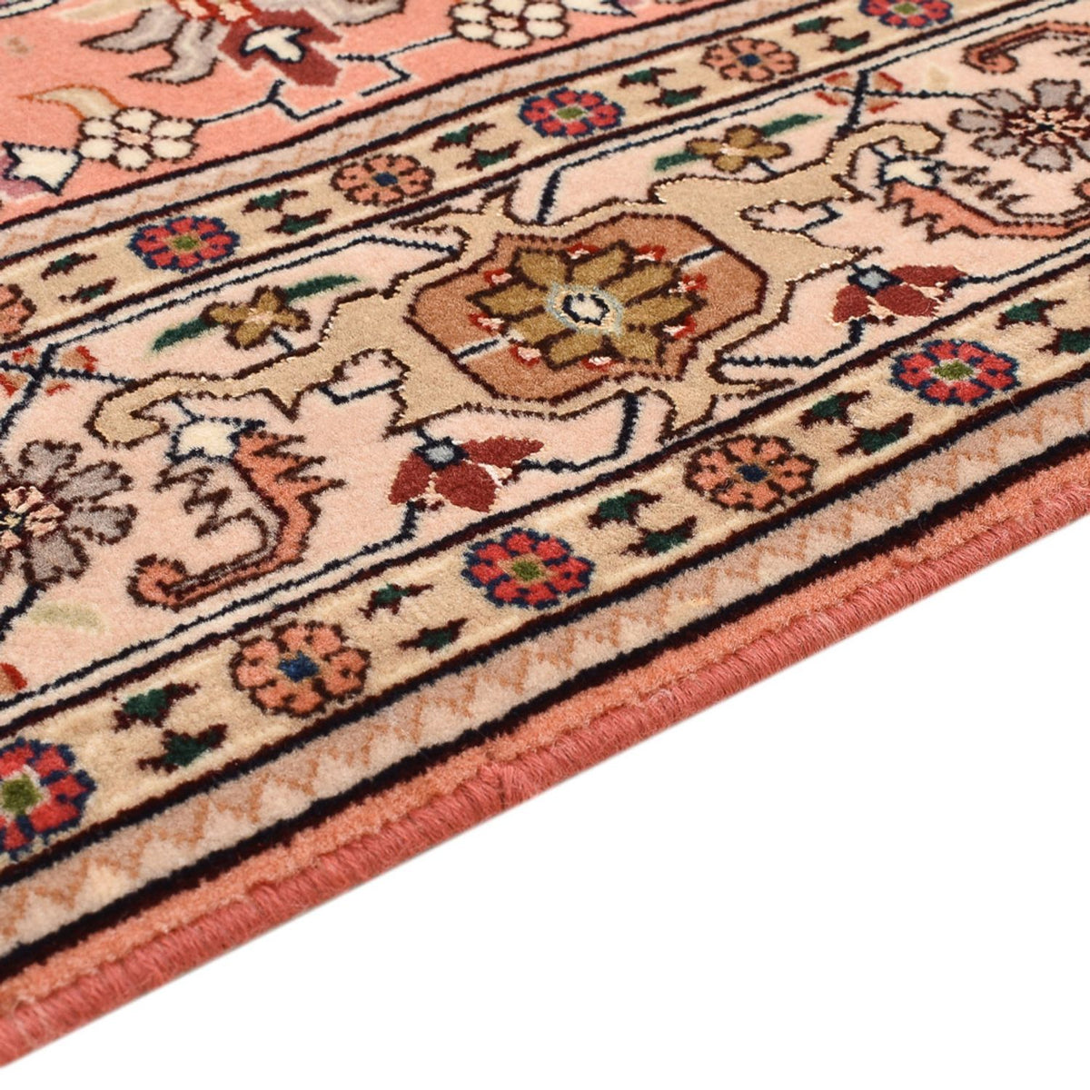 Täbriz - 50 Raj Teppich 106x159cm - Perserteppich - hellrot