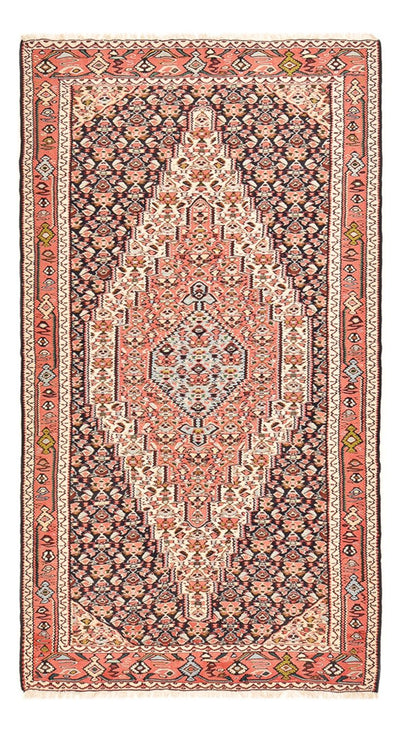 Kelim Senneh Teppich 132x238cm - dunkelbeige