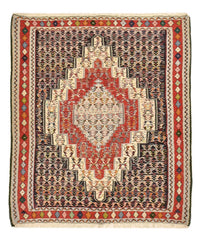 Kelim Senneh Teppich 130x147cm - rot – product image