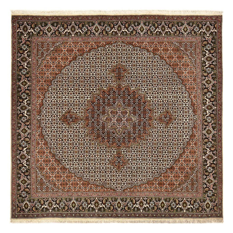 Täbriz - 40 Raj Teppich 204x207cm - Perserteppich - braun