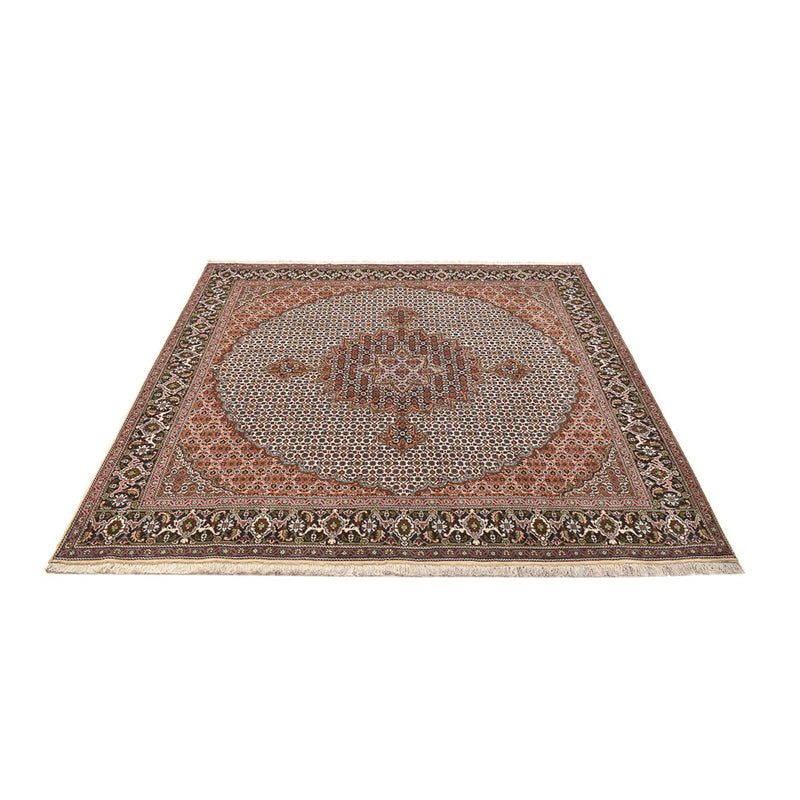 Täbriz - 40 Raj Teppich 204x207cm - Perserteppich - braun