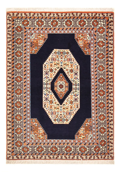 Täbriz - 50 Raj Teppich 100x142cm - Perserteppich - dunkelblau