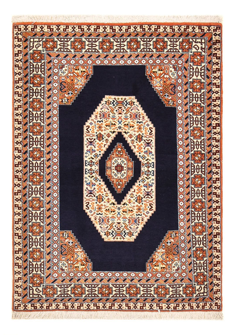 Täbriz - 50 Raj Teppich 100x142cm - Perserteppich - dunkelblau