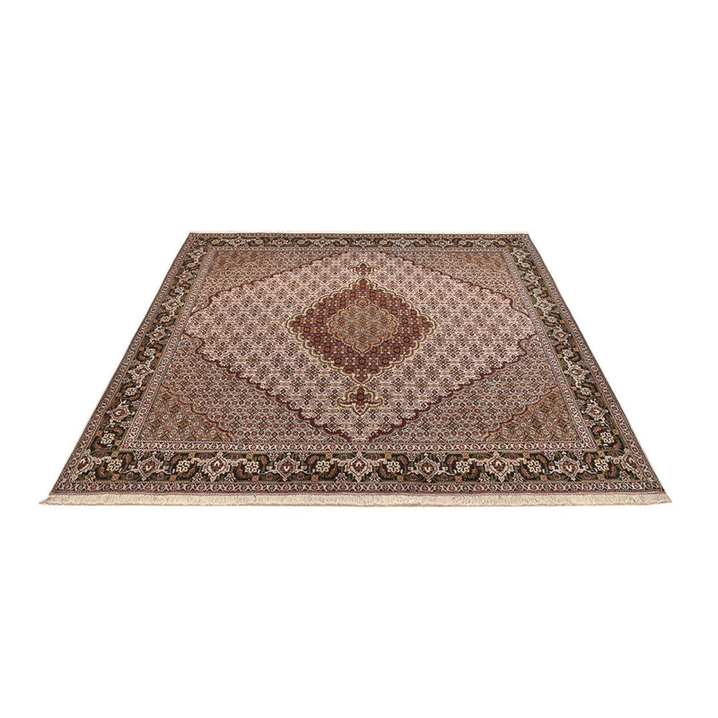 Täbriz - 40 Raj Teppich 196x202cm - Perserteppich - hellbraun