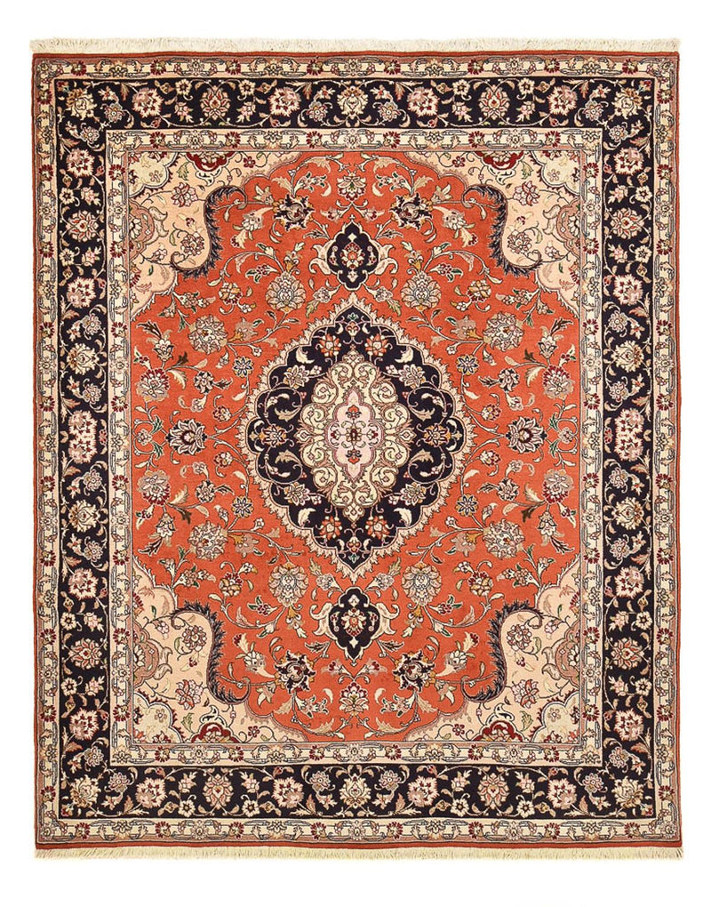 Täbriz - 40 Raj Teppich 200x260cm - Perserteppich - hellrot