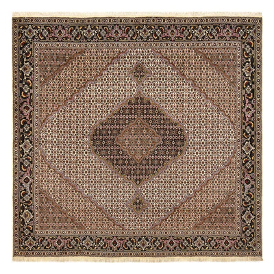 Täbriz - 40 Raj Teppich 204x204cm - Perserteppich - braun