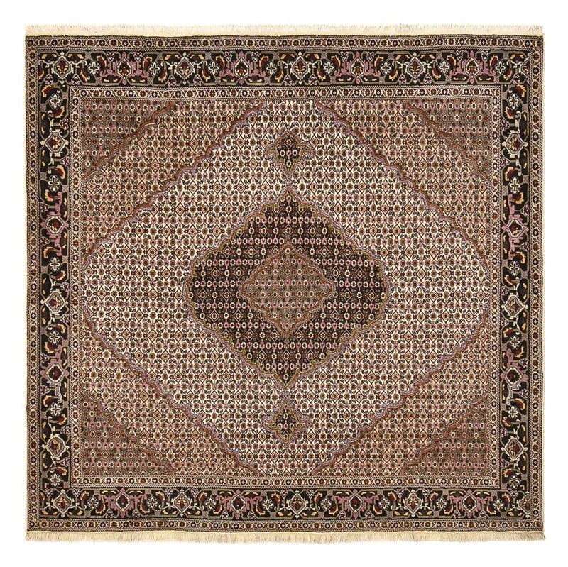 Täbriz - 40 Raj Teppich 204x204cm - Perserteppich - braun