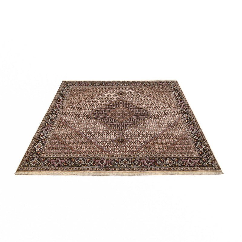 Täbriz - 40 Raj Teppich 204x204cm - Perserteppich - braun