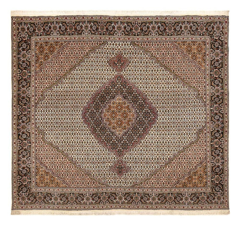 Täbriz - 40 Raj Teppich 200x212cm - Perserteppich - braun