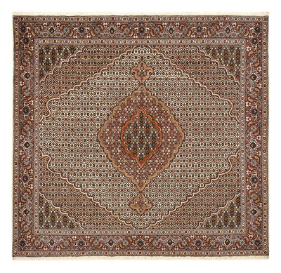 Täbriz - 40 Raj Teppich 196x204cm - Perserteppich - braun