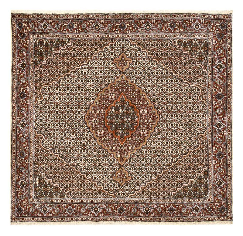 Täbriz - 40 Raj Teppich 196x204cm - Perserteppich - braun