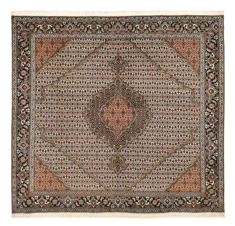 Täbriz - 40 Raj Teppich 200x202cm - Perserteppich - sand