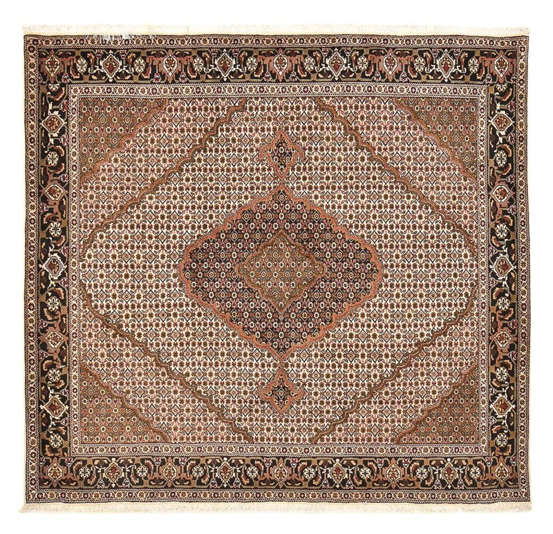 Täbriz - 40 Raj Teppich 202x206cm - Perserteppich - hellbraun